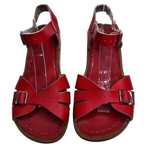 Salt Water Classic Leather Sandals Girls 1 Red Open Toe Ankle Strap Girls